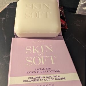 Avon Skin So Soft Facial Bar Collagen & Goat Milk w/ Bonus Samples Anew Platinum